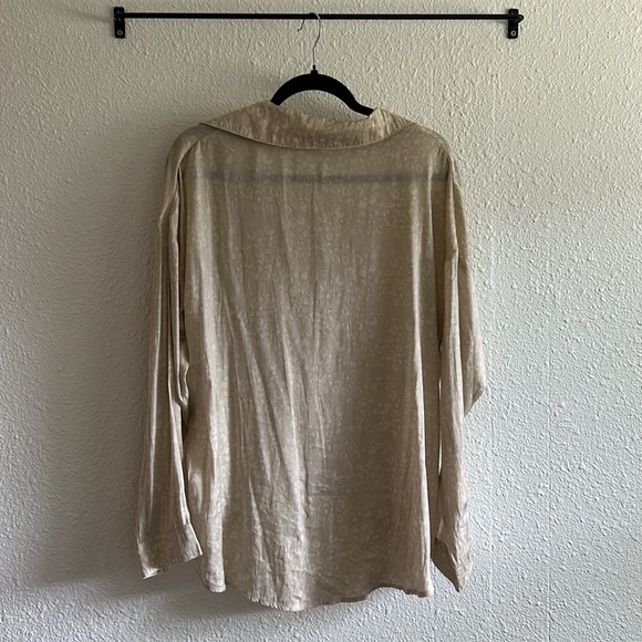 Silky Cream Leopard Shirt by Grade & Gather - Picture 5 of 7